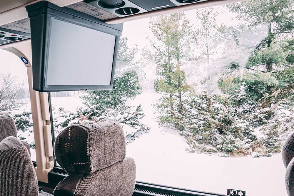 Luxury Coach Bus TV Screen