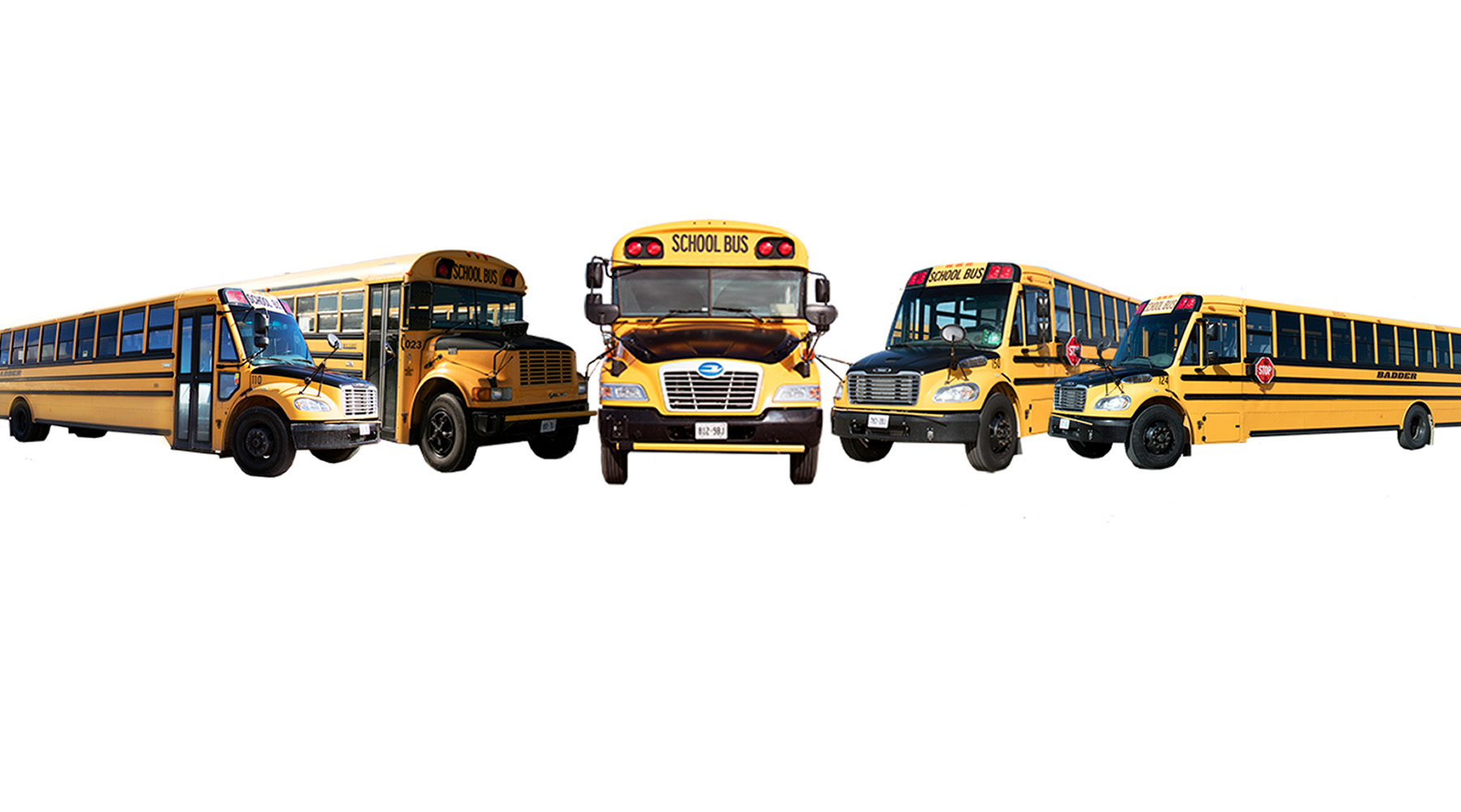 Five stunning Badder School Buses of different models